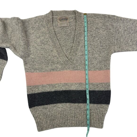 Vintage Britches Great Outdoors Sweater Women Small Wool Blend Gray Pink 80s 90s - Picture 11 of 13